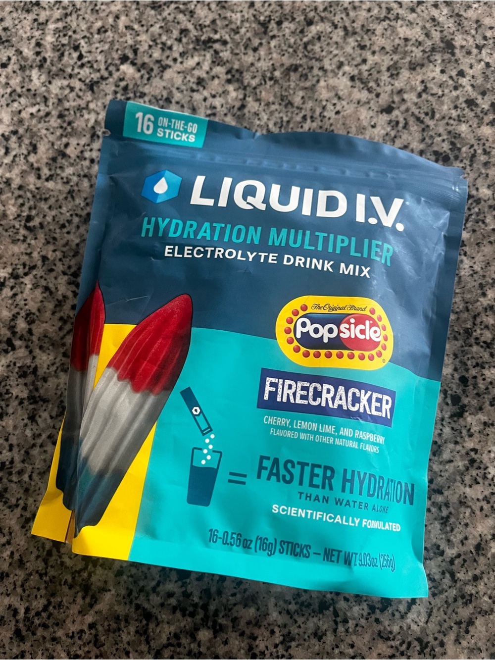 LIQUID IV 16 pack Hydration Multiplier Electrolyte Mix - Popsicle Firecracker
